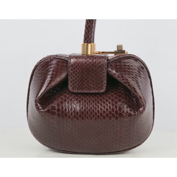 Gabriela Hearst Demi Bag Brown Snakeskin Leather Top Handle - Picture 3 of 16